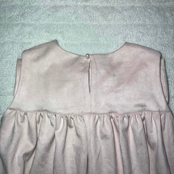 NWT Amelie et Sophie Light Pink Sleeveless Shift Dress with Ruffle Front - Picture 11 of 11